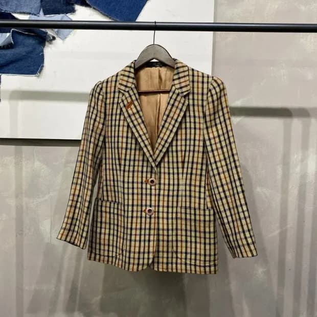 (90) 닥스 여성 캐주얼 클래식 체크 블레이저 자켓