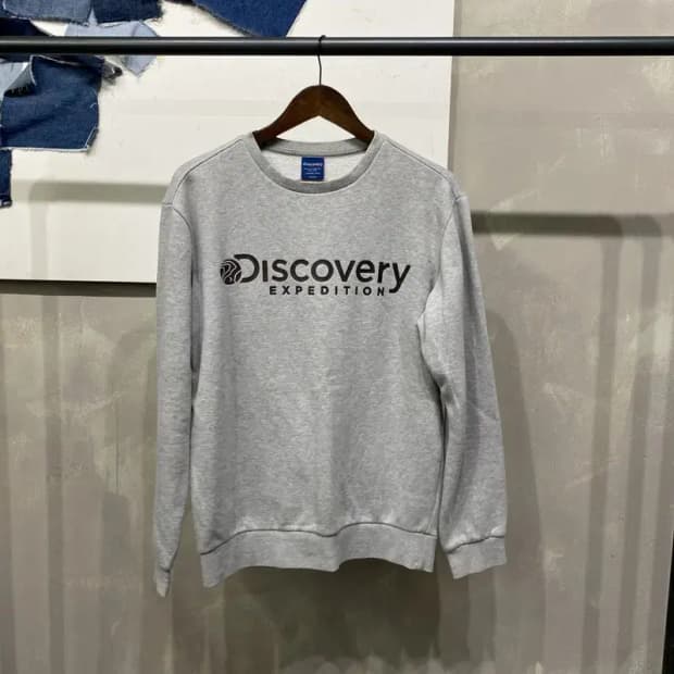 (100) 디스커버리 아웃도어 캐주얼 기모 맨투맨 긴팔 티