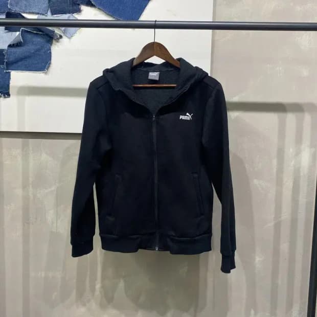 (100) 퓨마 스트릿 자수 기모 후드집업 자켓