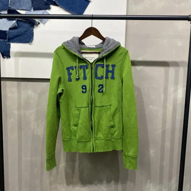(95) 아베크롬비 Y2K 스트릿 머슬핏 자수 기모 후드집업 자켓