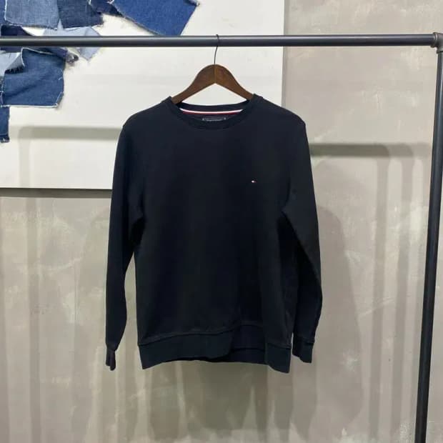 (100) 타미힐피거 캐주얼 클래식 자수 맨투맨 긴팔 티