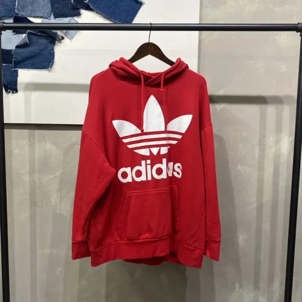 (110) 아디다스 스트릿 빅파이어버드 프린팅 후드티