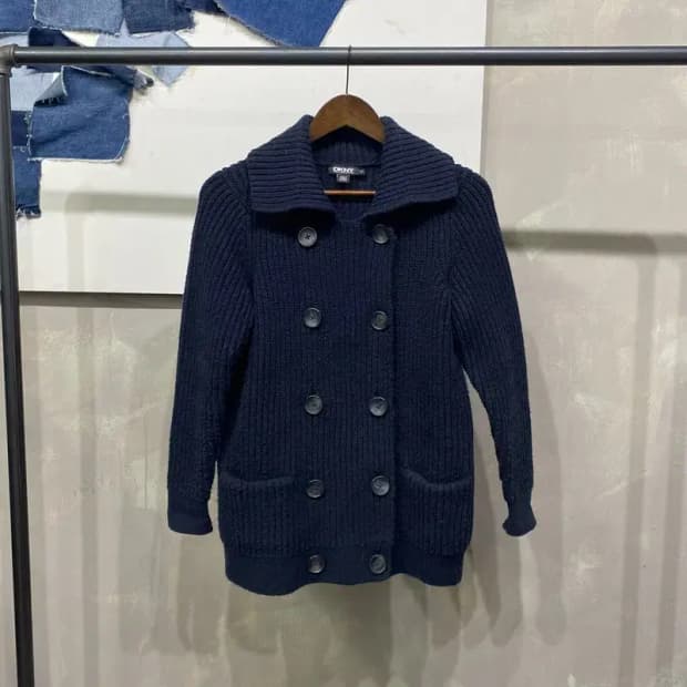 (95) DKNY 여성 캐주얼 더블버튼 울 니트 가디건