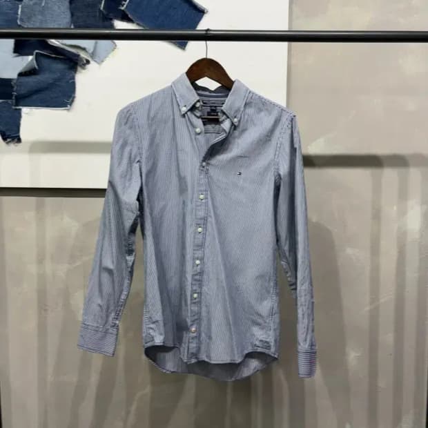 (95) 타미힐피거 캐주얼 슬림핏 스트라이프 셔츠 남방