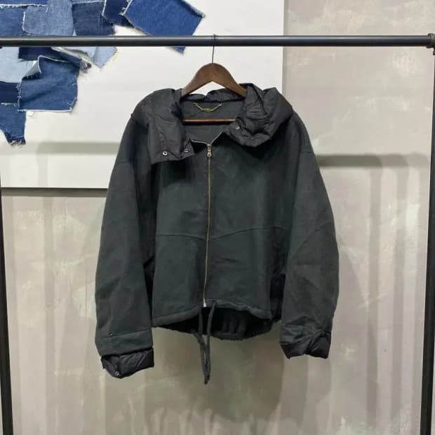 (95) 시스템 한섬 여성 캐시미어 가오리핏 크롭 패디드 자켓