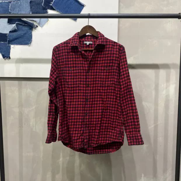 (100) 유니클로 캐주얼 체크 셔츠 남방