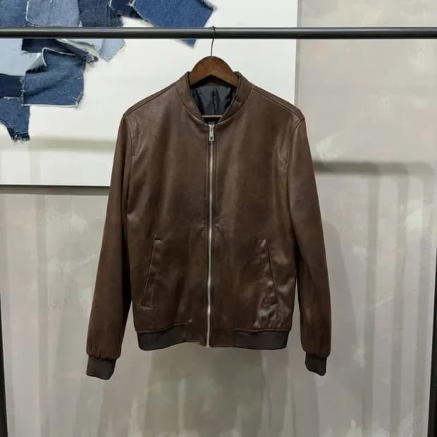 (95) 자라 ZARA 스웨이드 새무 블루종 자켓