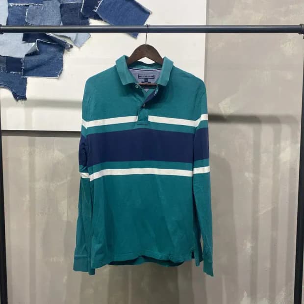 (105) 타미힐피거 캐주얼 스트라이프 긴팔 카라티