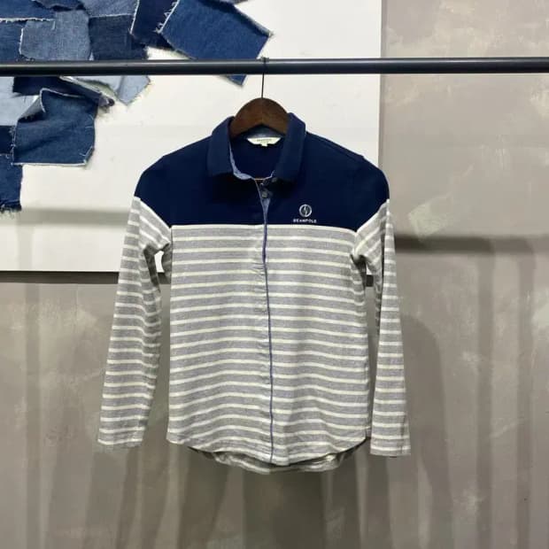 (90) 빈폴 여성 아웃도어 배색 스트라이프 긴팔 카라티