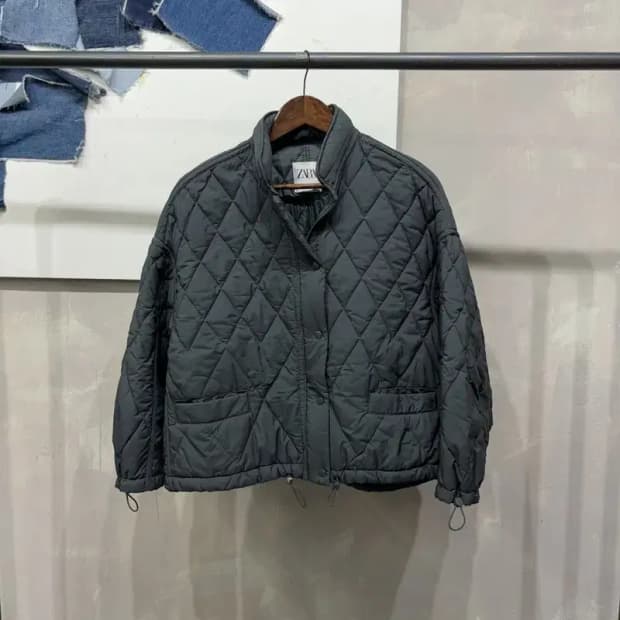 (95) 자라 여성 캐주얼 퀼팅 크롭 경량패딩 자켓