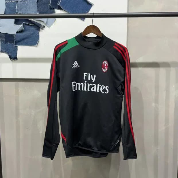 (100) 아디다스 AC밀란 스포츠 목폴라 기능성 긴팔 티