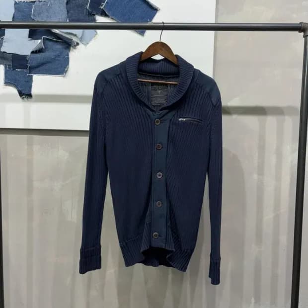 (105) 게스 캐주얼 클래식 숄카라 네이비 가디건