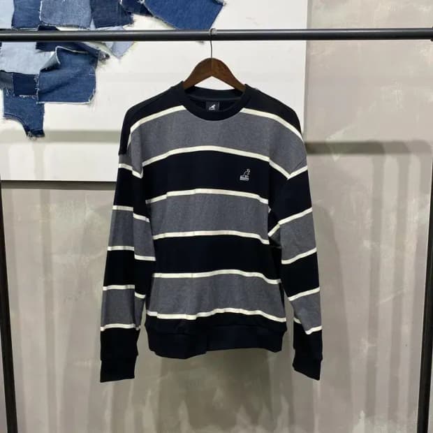 (100) 캉골 스트릿 캐주얼 스트라이프 맨투맨 긴팔 티