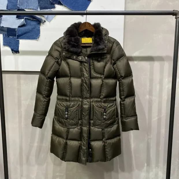 (90) 루이까스텔 여성 골프 덕다운 오리털 퀼팅 롱패딩