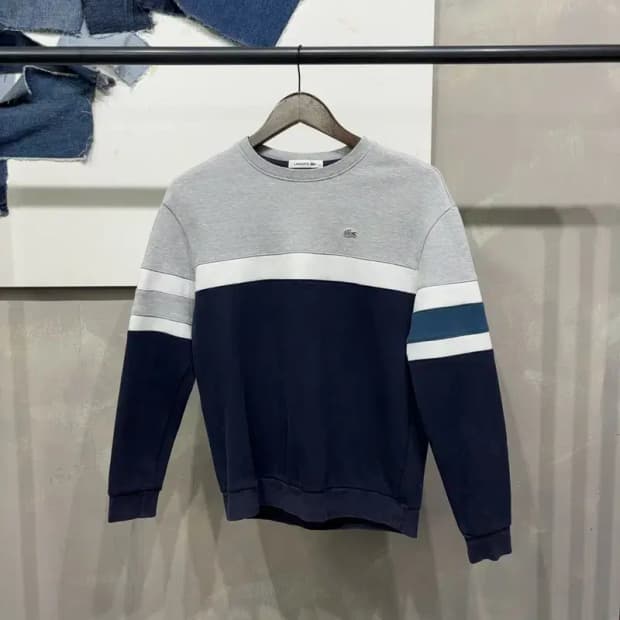 (90) 라코스테 캐주얼 배색 맨투맨 긴팔 티
