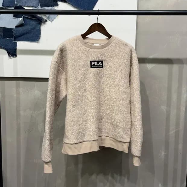 (90) 필라 캐주얼 양털 뽀글이 후리스 맨투맨 긴팔 티