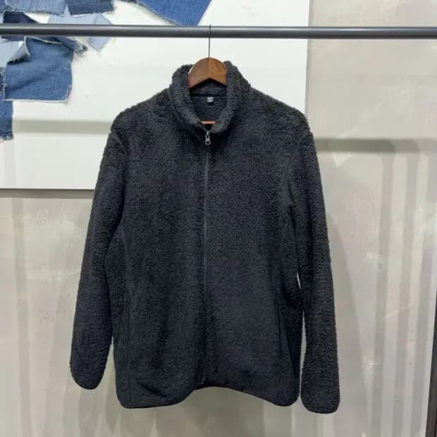 (105) 유니클로 캐주얼 후리스 플리츠 자켓