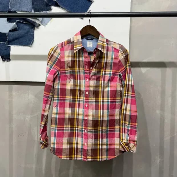 (85) 헤지스 여성 캐주얼 클래식 체크 셔츠 남방