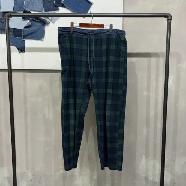 (빅사이즈) 노티카 캐주얼 빅사이즈 체크 밴딩 바지