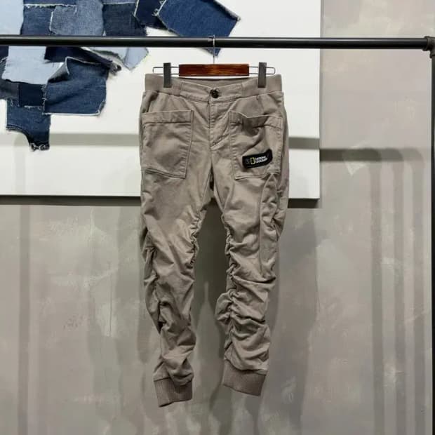 (25~26인치) 내셔널지오그래픽 여성 와펜 밴딩 조거팬츠 바지