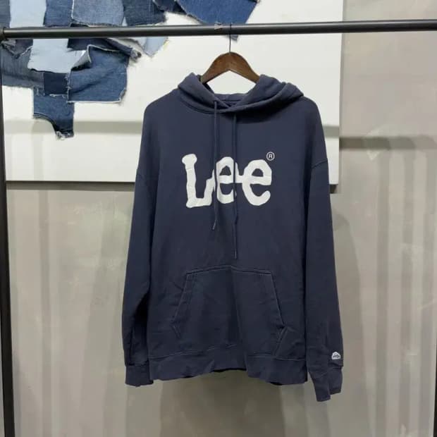 (100) 리 LEE 스트릿 프린팅 네이비 후드티