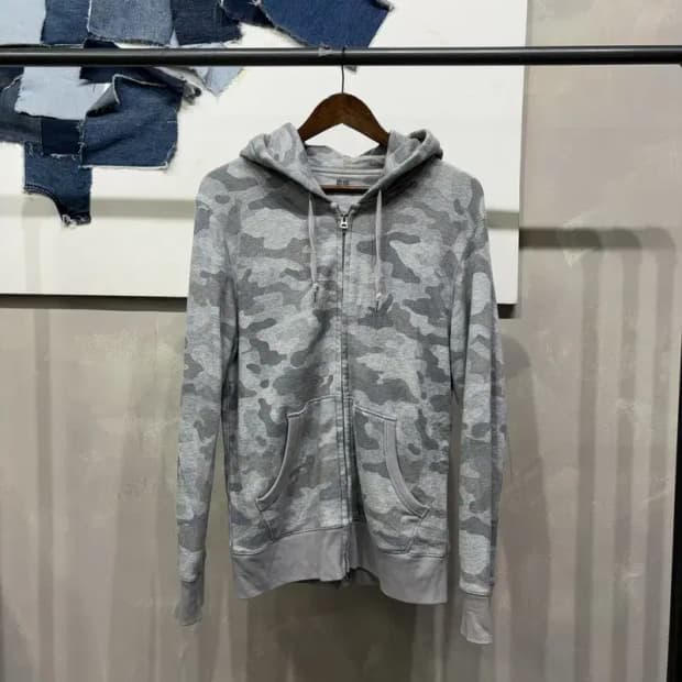 (100) 유니클로 스트릿 투웨이 카모 후드집업 자켓