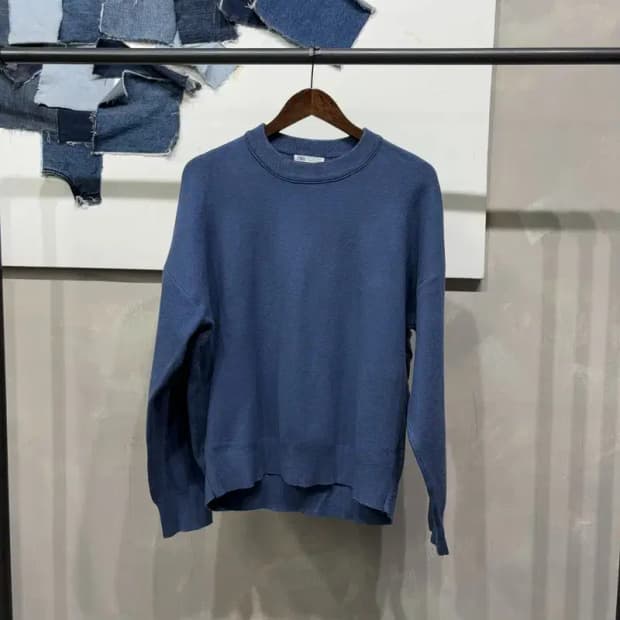 (100) 자라 ZARA 캐주얼 비스코스 라운드 니트