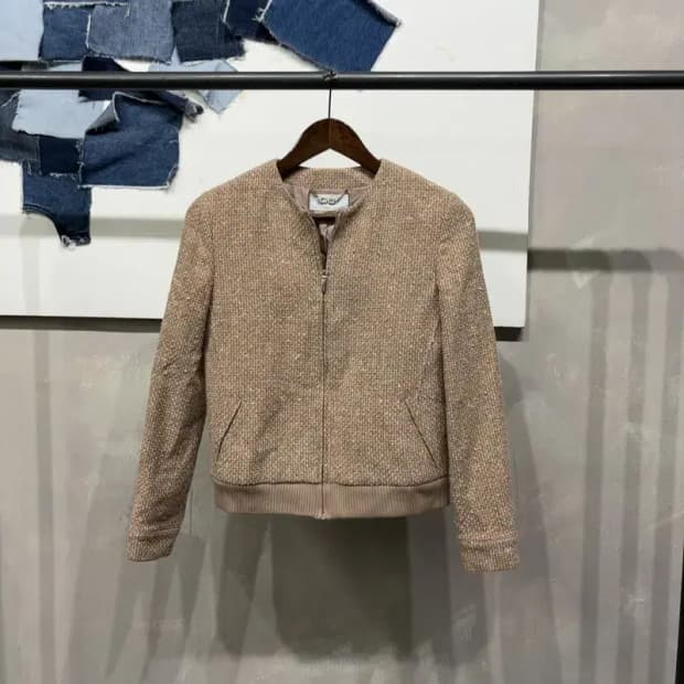 (80) 마인 여성 한섬 캐주얼 트위드 봄버 크롭 자켓