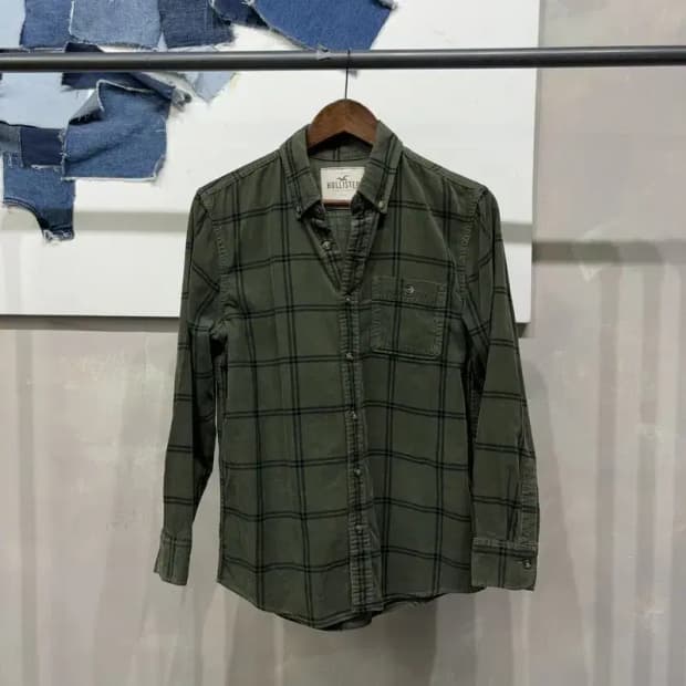 (90) 홀리스터 캐주얼 코듀로이 골덴 체크 셔츠 남방