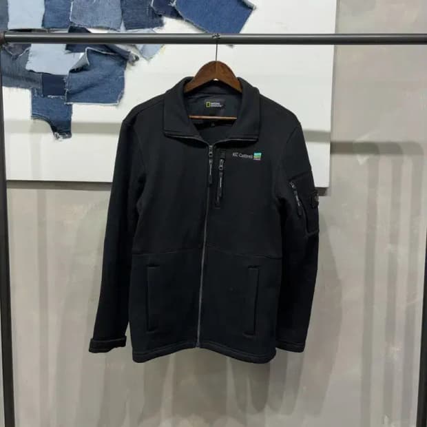 (105) 내셔널지오그래픽 캐주얼 와펜 기모 니트 집업 자켓