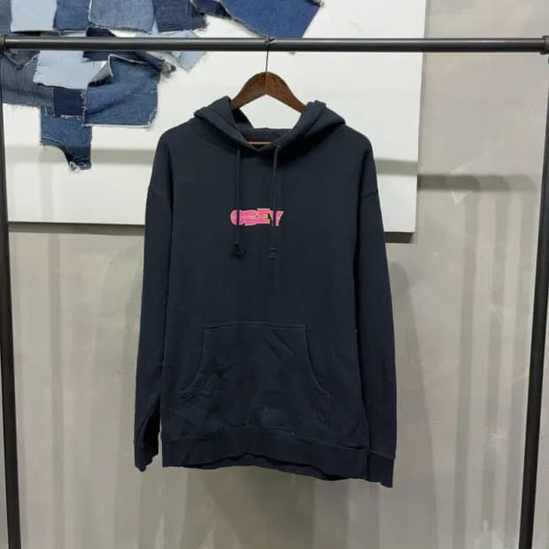 (110) 오베이 스트릿 캐주얼 기모 로고 후드티