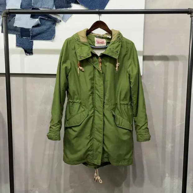 (85) 리바이스 여성 캐주얼 후드 야상 롱패딩 자켓