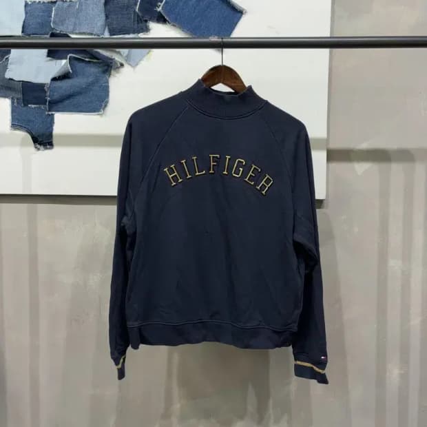 (95) 타미힐피거 여성 하이넥 목폴라 맨투맨 긴팔 티