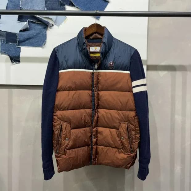 (100) 까스텔바작 골프 캐주얼 덕다운 오리털 니트 패딩 자켓