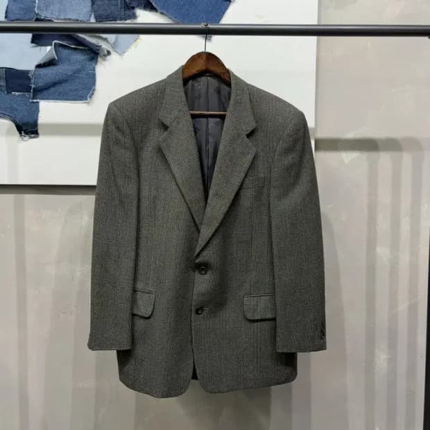 (105) 닥스 클래식 싱글 울 체크 블레이저 자켓