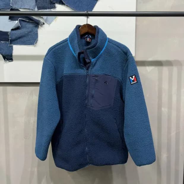 (110) 밀레 아웃도어 캐주얼 배색 뽀글이 후리스 자켓