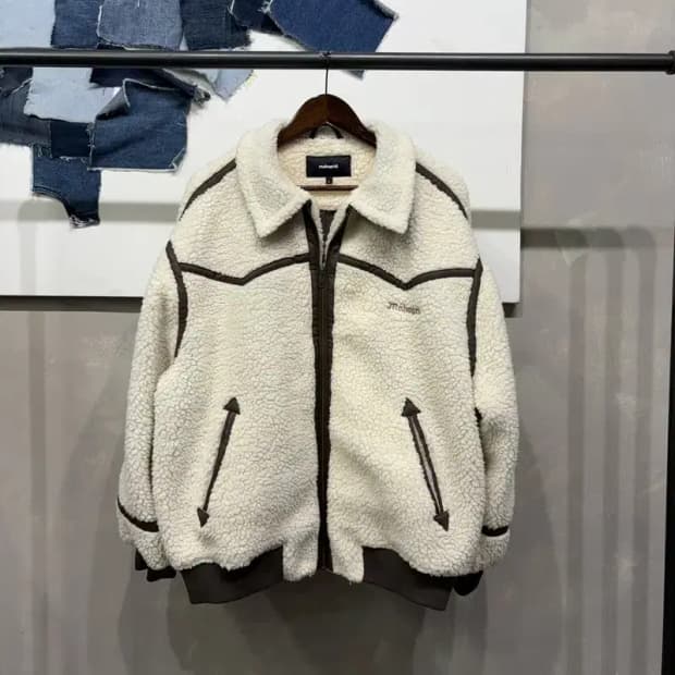 (100) 마하그리드 캐주얼 양털 뽀글이 후리스 자켓