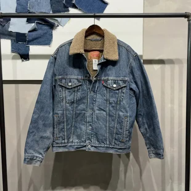 (100) 리바이스 캐주얼 양털 후리스 쉐르파 데님자켓