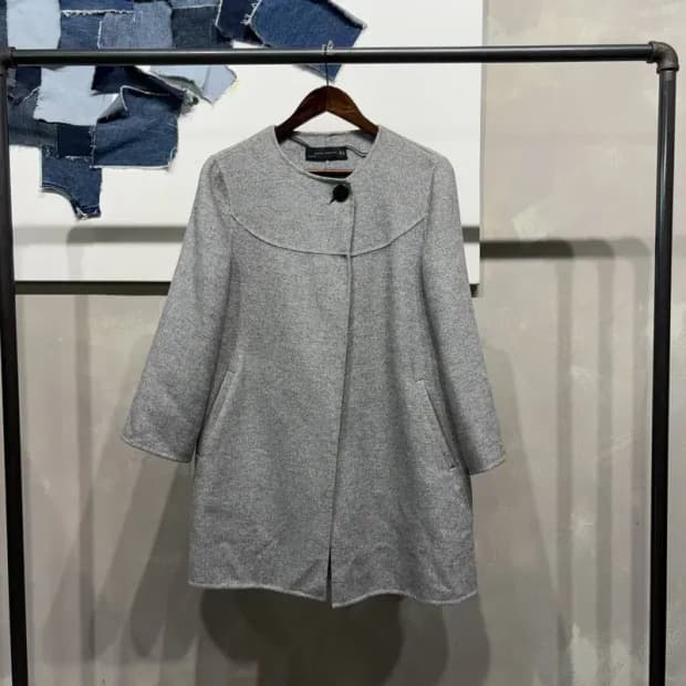 (90) 자라 ZARA 여성 캐주얼 비스코스 원버튼 하프 코트