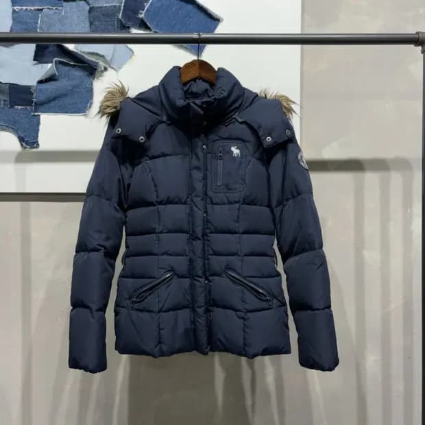 (90) 아베크롬비 여성 캐주얼 다운 후드 패딩 점퍼