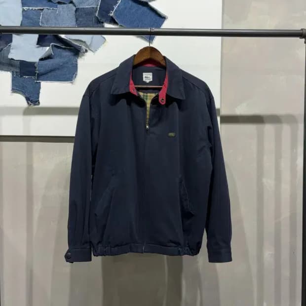 (100) 라코스테 서광 올드스쿨 빈티지 코튼 블루종 자켓