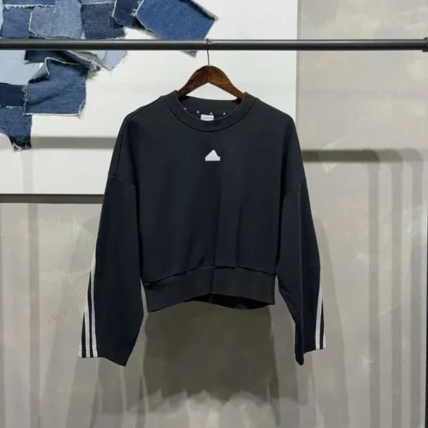 (100) 아디다스 여성 캐주얼 가오리핏 맨투맨 긴팔 티