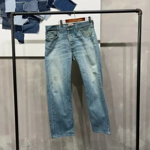 (34인치) 리바이스 501 빈티지 블랭크탭 워싱 청바지 데님팬츠