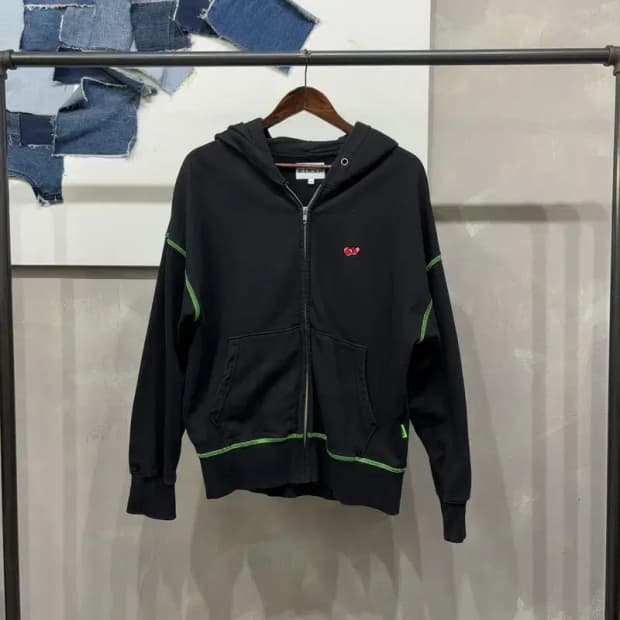 (95) 키르시 스트릿 캐주얼 자수 로고 후드집업 자켓