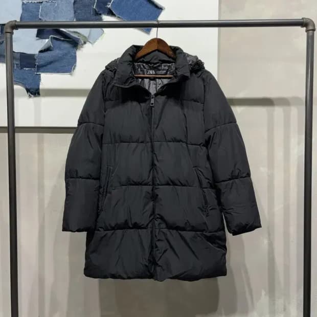 (95) 자라 ZARA 캐주얼 클래식 다운 후드 롱패딩