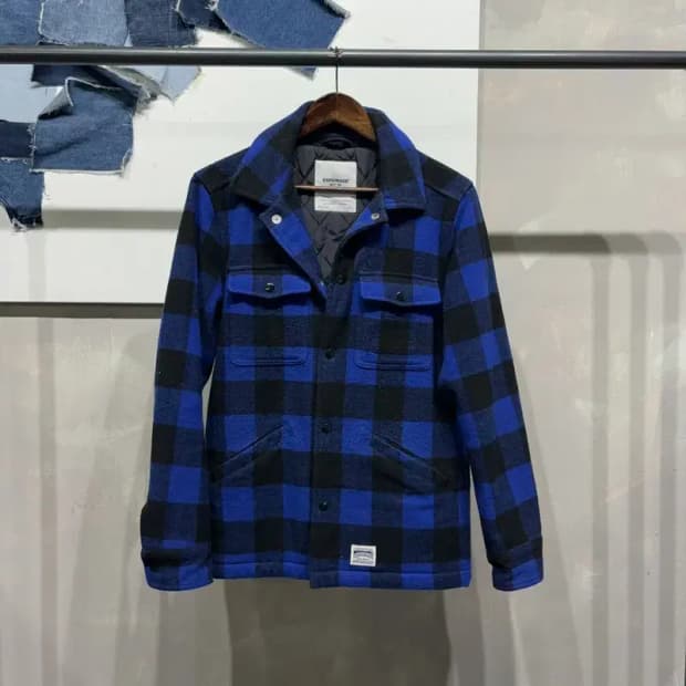 (95) 에스피오나지 캐주얼 투포켓 체크 울 누빔 셔츠 점퍼