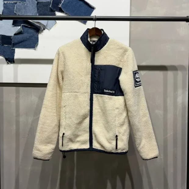 (90) 팀버랜드 여성 캐주얼 양털 뽀글이 배색 후리스 자켓
