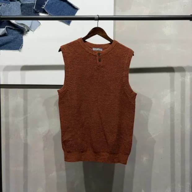 (100) 마인드브릿지 캐주얼 울 헨리넥 니트 조끼