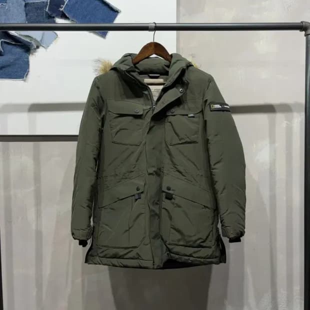 (90) 내셔널지오그래픽 여성 등산 아웃도어 덕다운 오리털 패딩 점퍼