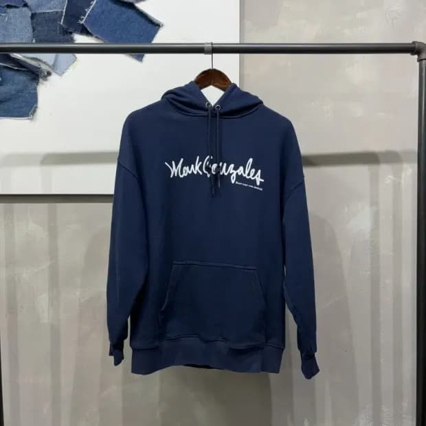 (100) 마크곤잘레스 스트릿 캐주얼 프린팅 네이비 후드티